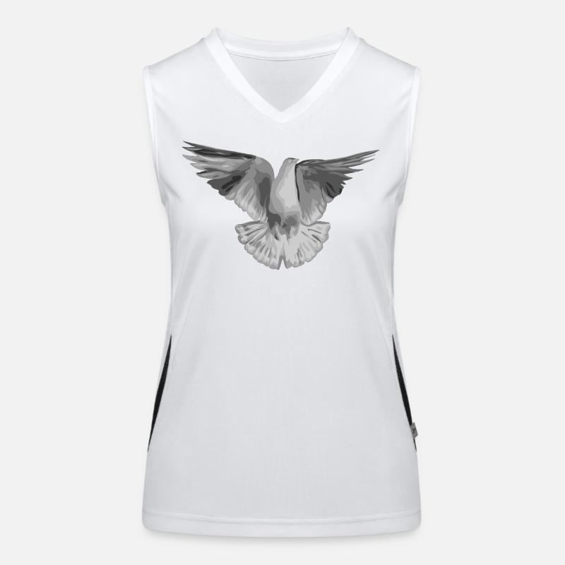 Taube hellgrau Funktionelles Kontrast-Tank Top für Frauen