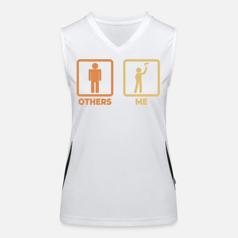 Painter stick figure Women's Functional Contrast Tank Top