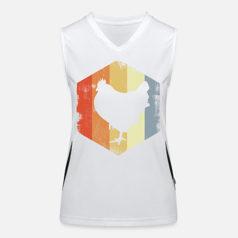 Vintage Huhn Funktionelles Kontrast-Tank Top für Frauen