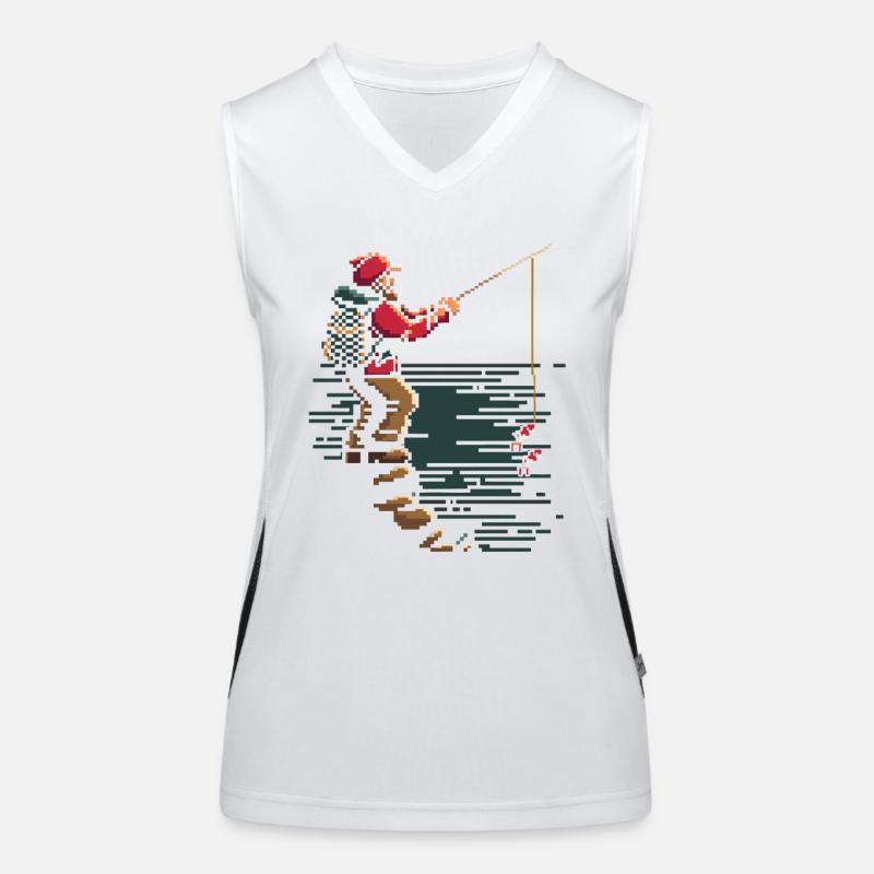 Graphique pixel de pêche Débardeur respirant contrasté Femme