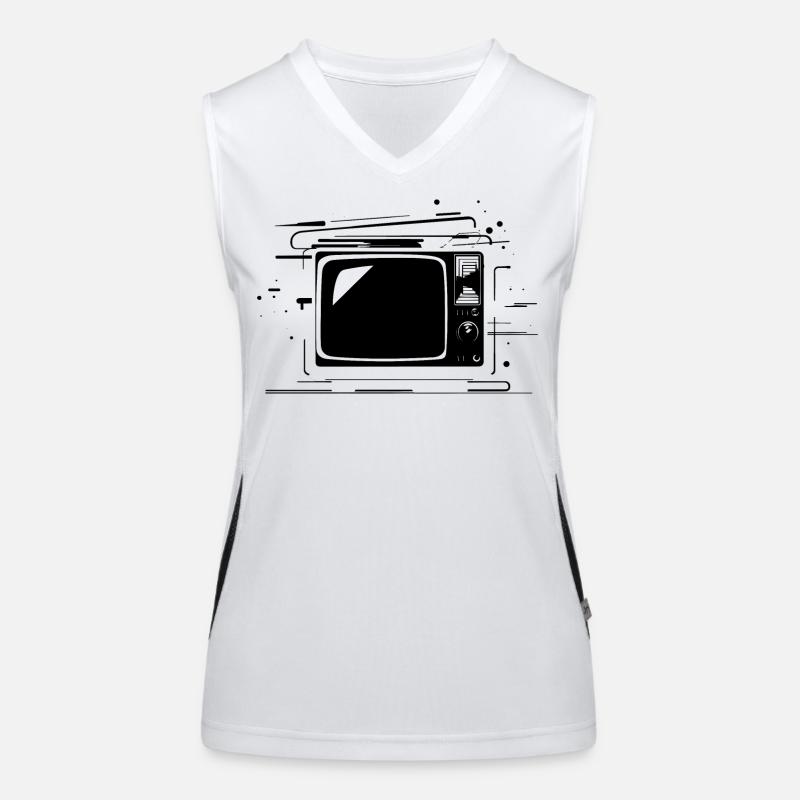 TV d'epoca Top sportivo da donna in contrasto cromatico