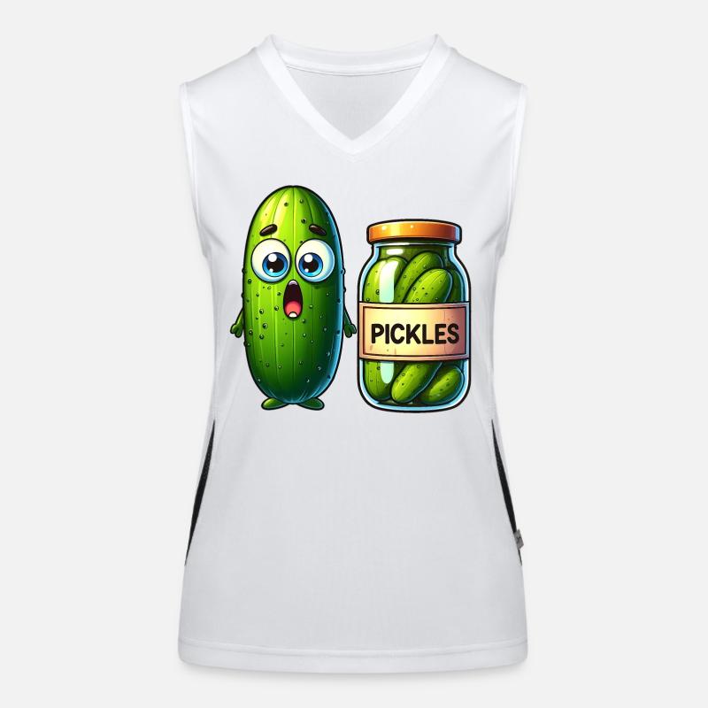 La situation difficile des cornichons au concombre : choqué et choqué ! Débardeur respirant contrasté Femme