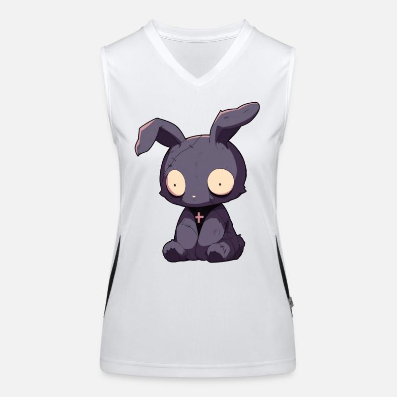Goth Bunny Gothic Puppe Chibi Horror Geschenk Funktionelles Kontrast-Tank Top für Frauen