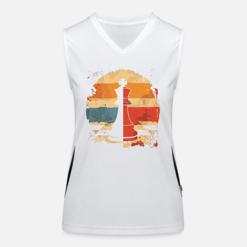 Schachfigur Retrowave Funktionelles Kontrast-Tank Top für Frauen