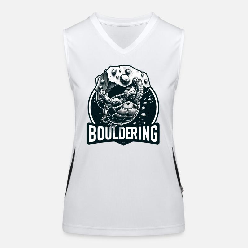 Bouldering Turtle Climbing Gift Women's Functional Contrast Tank Top