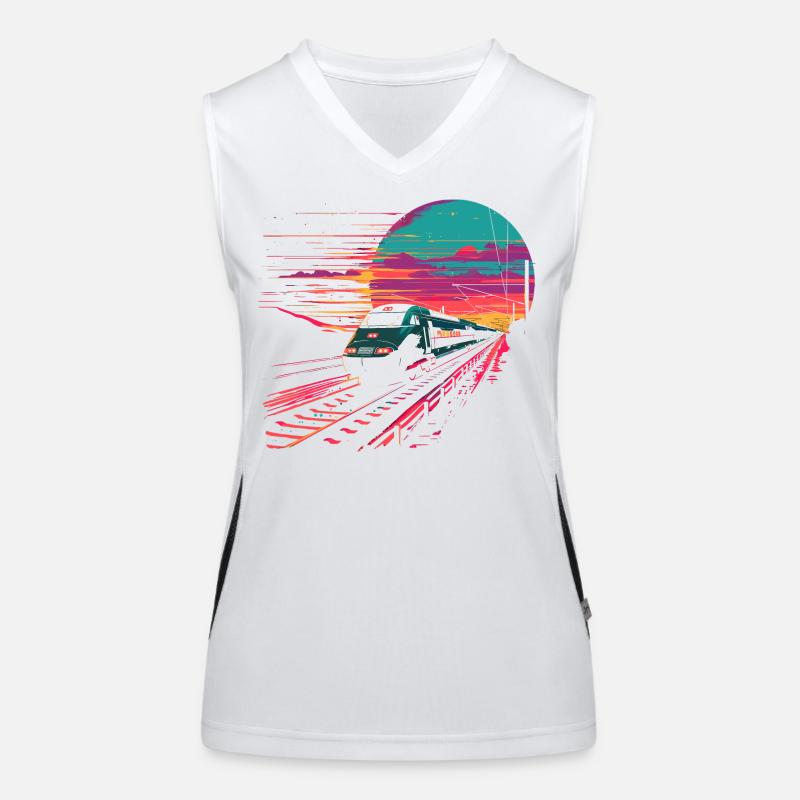 Eisenbahn Funktionelles Kontrast-Tank Top für Frauen