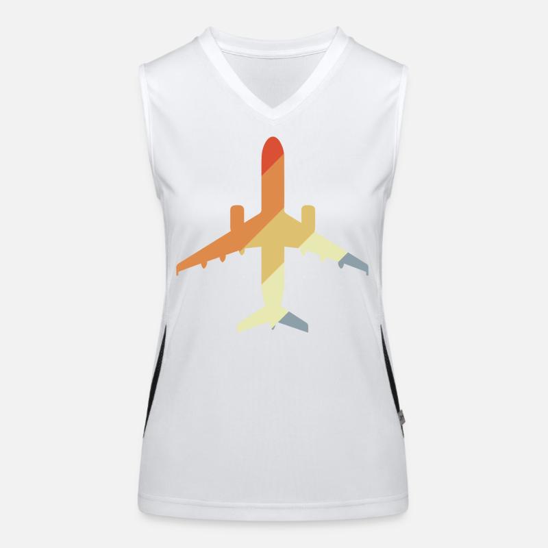 Flugzeug Retro Funktionelles Kontrast-Tank Top für Frauen