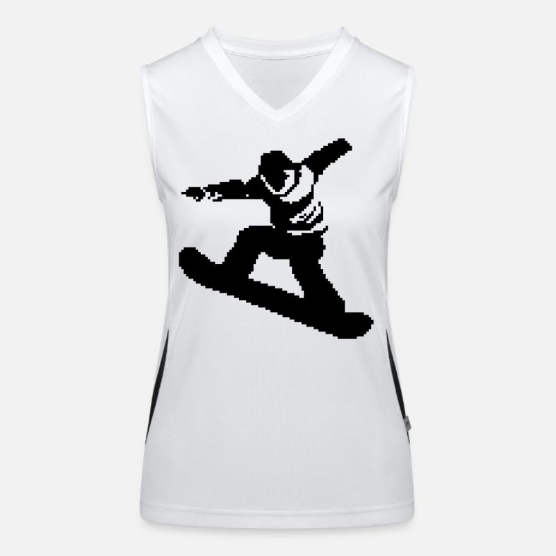 Snowboarder Pixel Art Débardeur respirant contrasté Femme