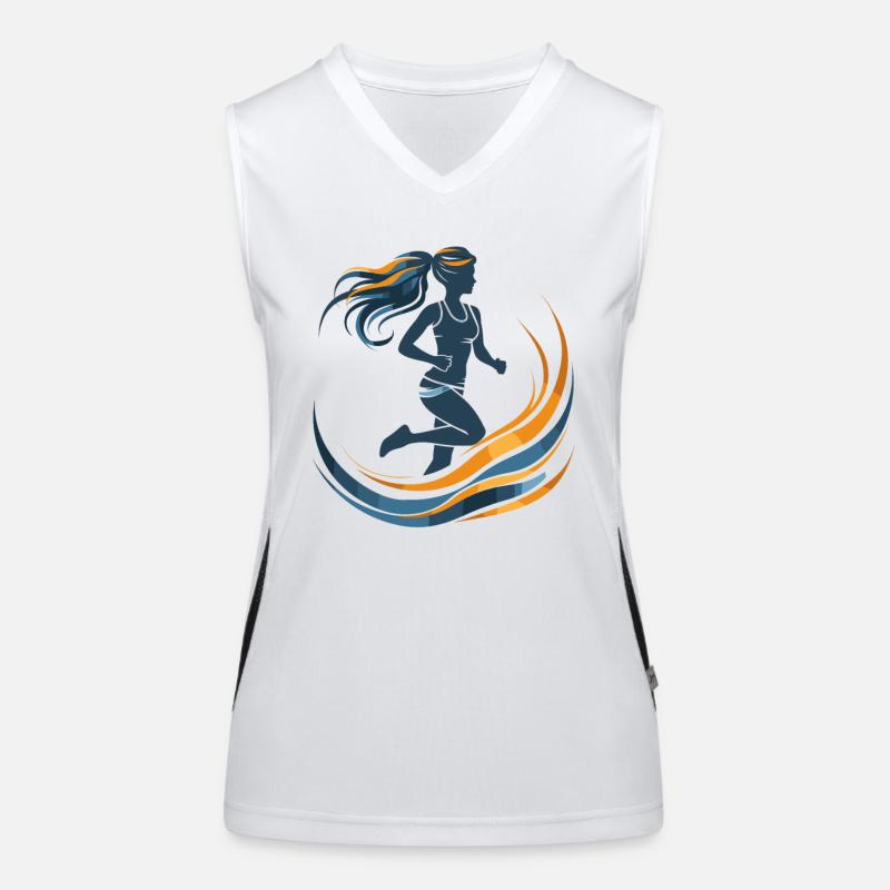 Coureur graphique Débardeur respirant contrasté Femme
