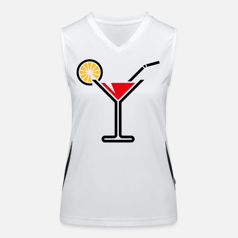 Cocktail / Cocktailglas / Martini (Bold / Rot) Funktionelles Kontrast-Tank Top für Frauen