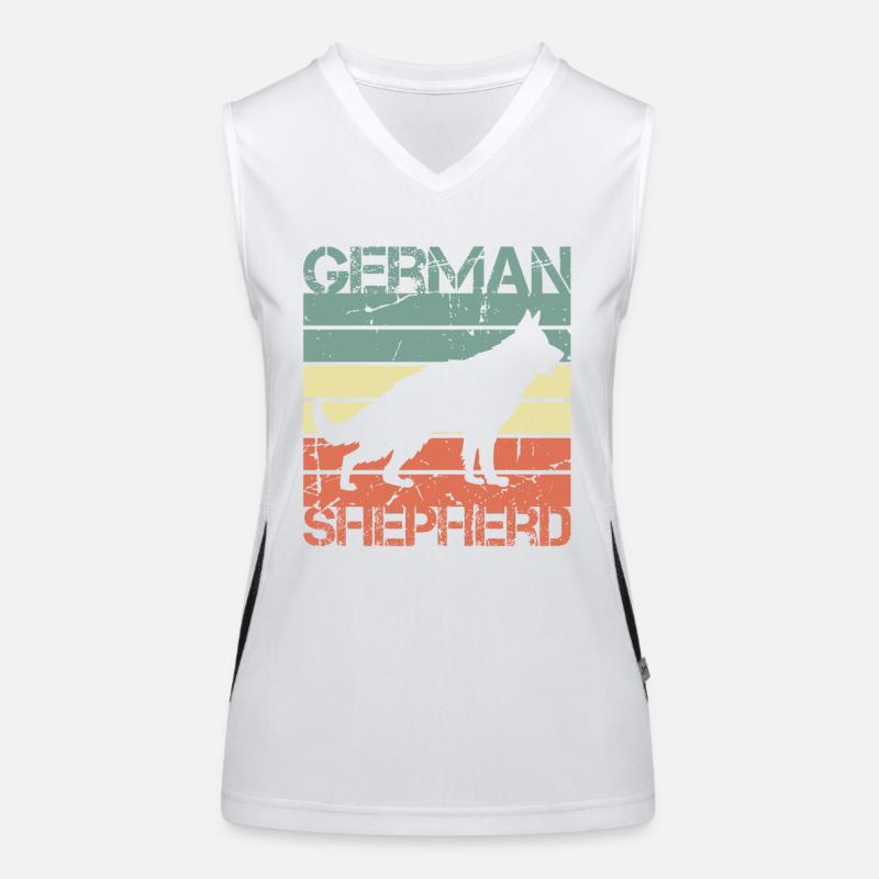 Retro Deutscher Schäferhund Funktionelles Kontrast-Tank Top für Frauen