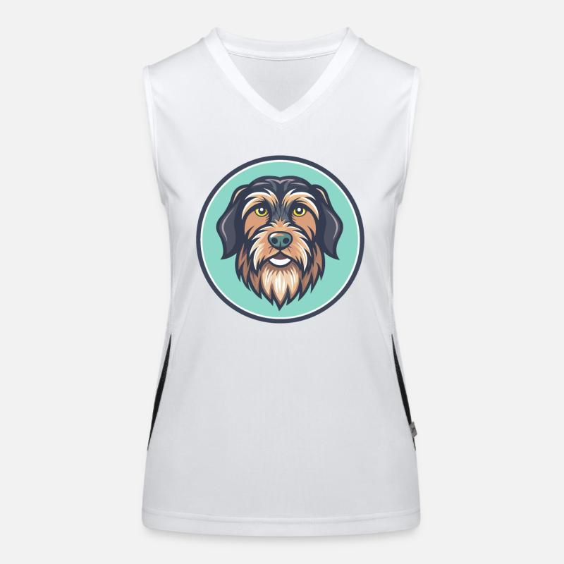 Wirehaired Pointing Griffon Dog Breed Cartoon Pet Women's Functional Contrast Tank Top