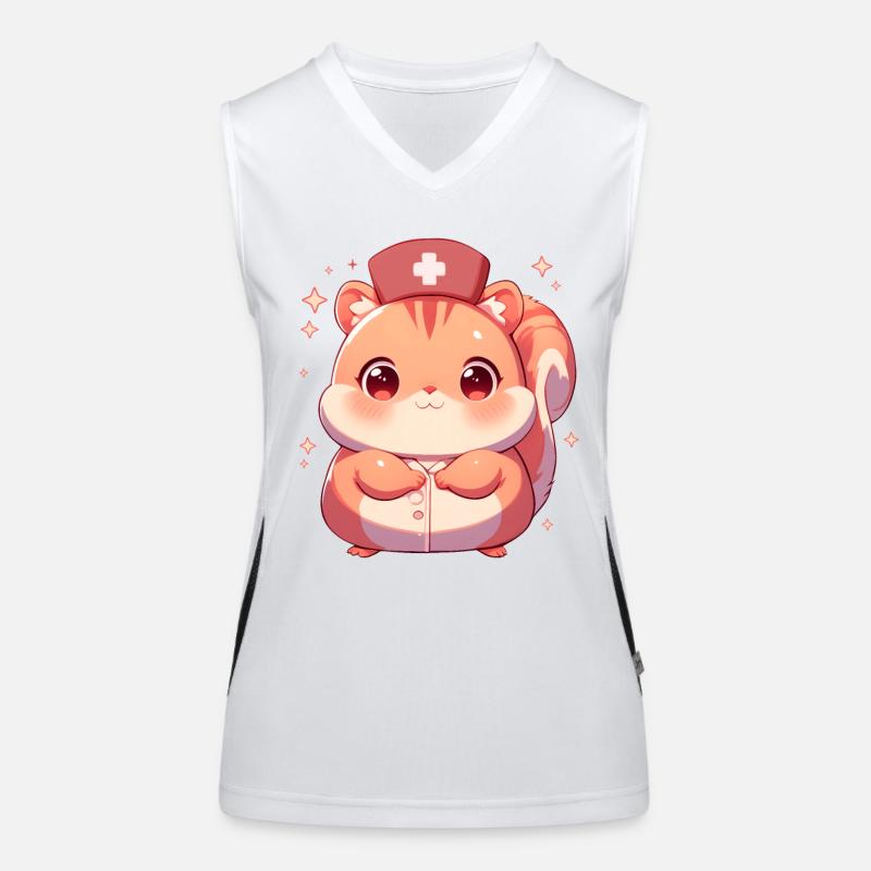 Krankenschwester Eichhörnchen Pflegerin Ärztin Funktionelles Kontrast-Tank Top für Frauen