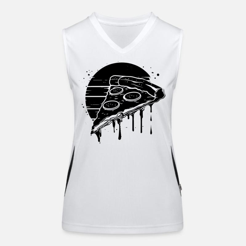 Pizza Piece Drawing Women's Functional Contrast Tank Top
