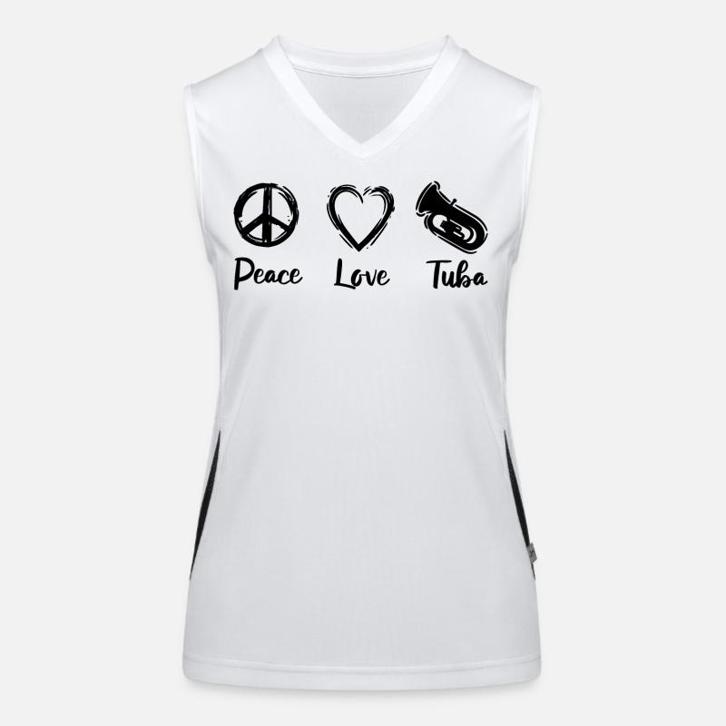 Ich liebe Tuba Funktionelles Kontrast-Tank Top für Frauen