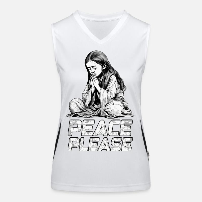 Peace Please - Praying for Peace Women's Functional Contrast Tank Top