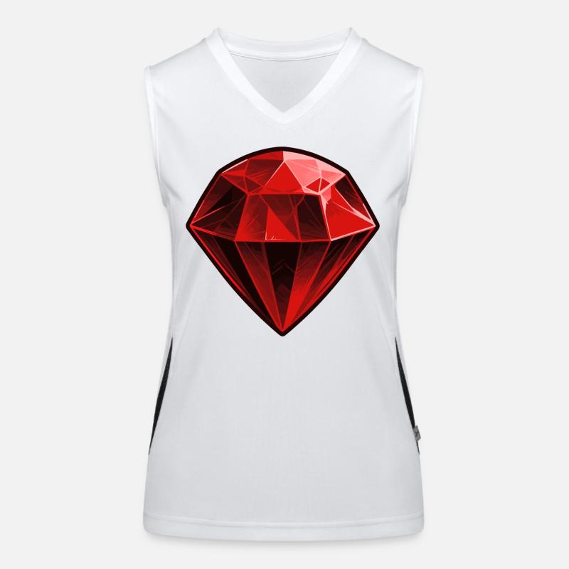 Precious Red Ruby Gemstone Women's Functional Contrast Tank Top