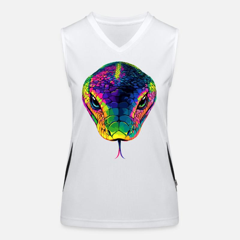 Schlange Python Kobra Mamba Klapperschlange Snake Funktionelles Kontrast-Tank Top für Frauen