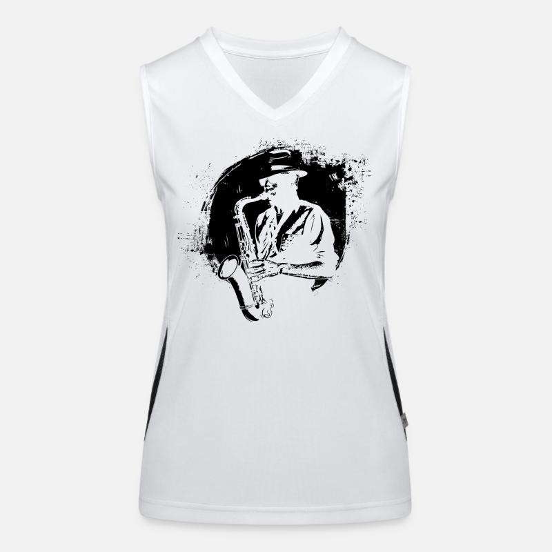 Saxophonist Funktionelles Kontrast-Tank Top für Frauen