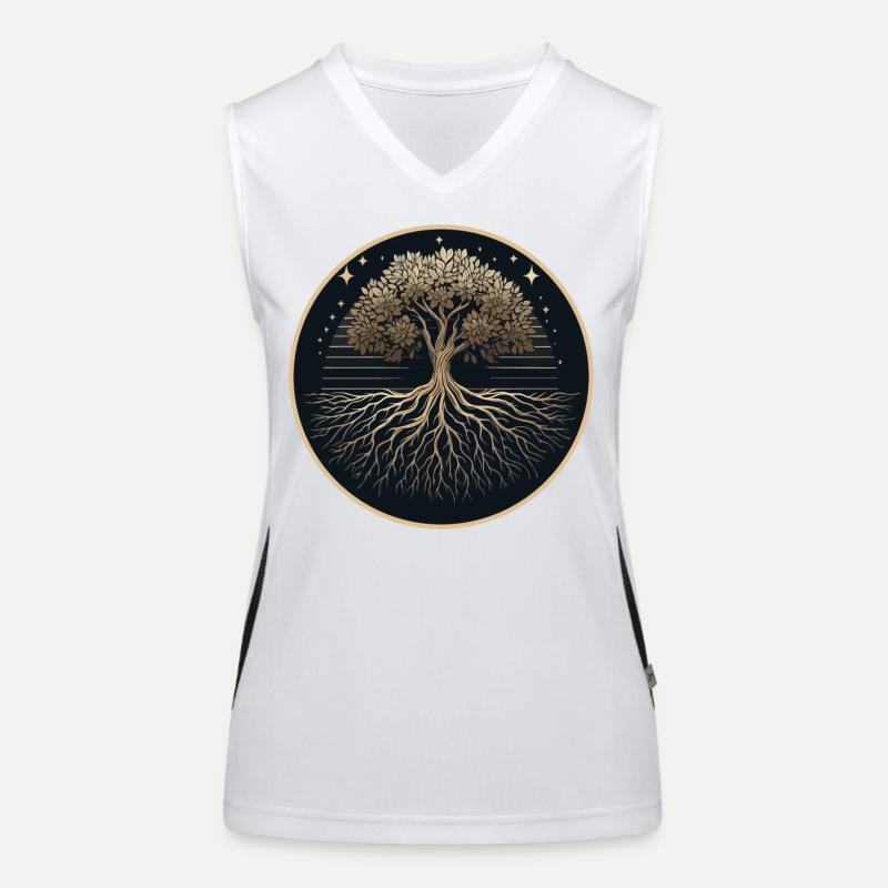 Tree Silhouette Roots Women's Functional Contrast Tank Top