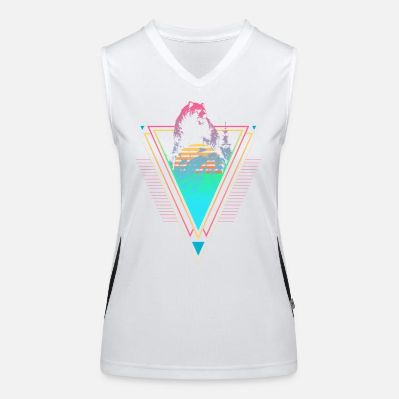 Kodiakbär Vaporwave Synthwave 90s 80s sunset Women's Functional Contrast Tank Top