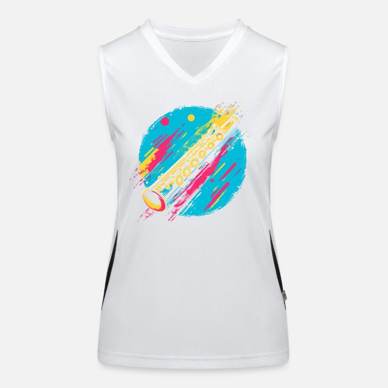Flöte Funktionelles Kontrast-Tank Top für Frauen