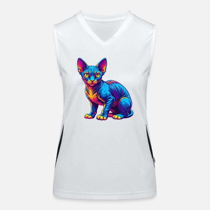 Devon Rex Chat Race Dessin animé Kawaii Animal Pet Débardeur respirant contrasté Femme