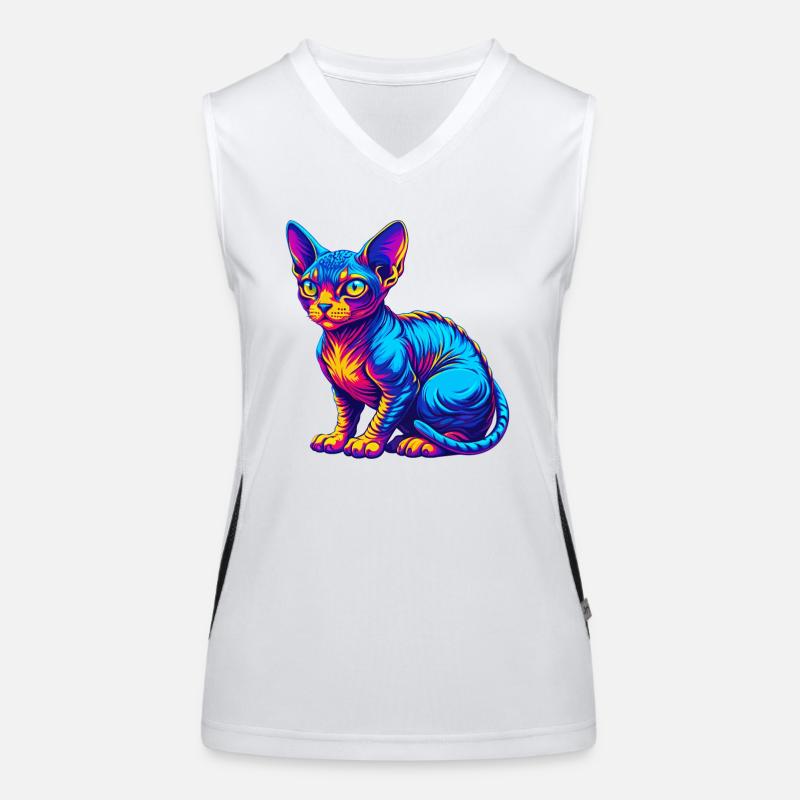 rouge Devon Rex Chat Race Dessin animé Kawaii Animal Pet Débardeur respirant contrasté Femme