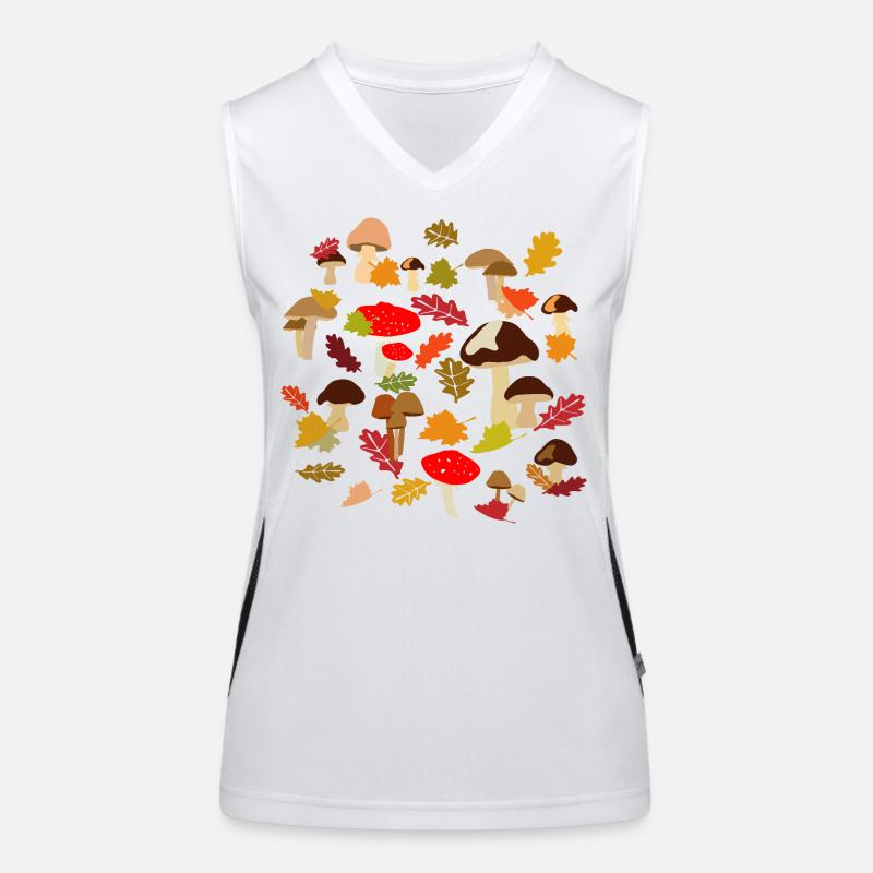 Motif champignon forêt d’automne Débardeur respirant contrasté Femme