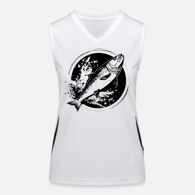 Fisch Funktionelles Kontrast-Tank Top für Frauen
