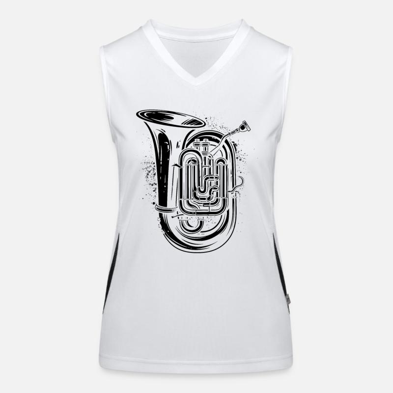 Tuba Zeichnung Funktionelles Kontrast-Tank Top für Frauen