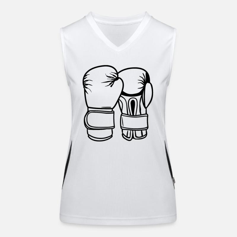 Dessin de gants de boxe Débardeur respirant contrasté Femme