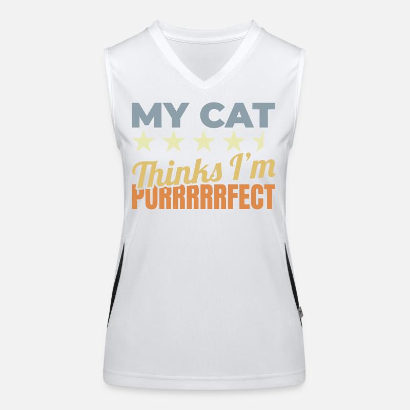 My Cat Thinks I'm Purrrrrfect Funktionelles Kontrast-Tank Top für Frauen