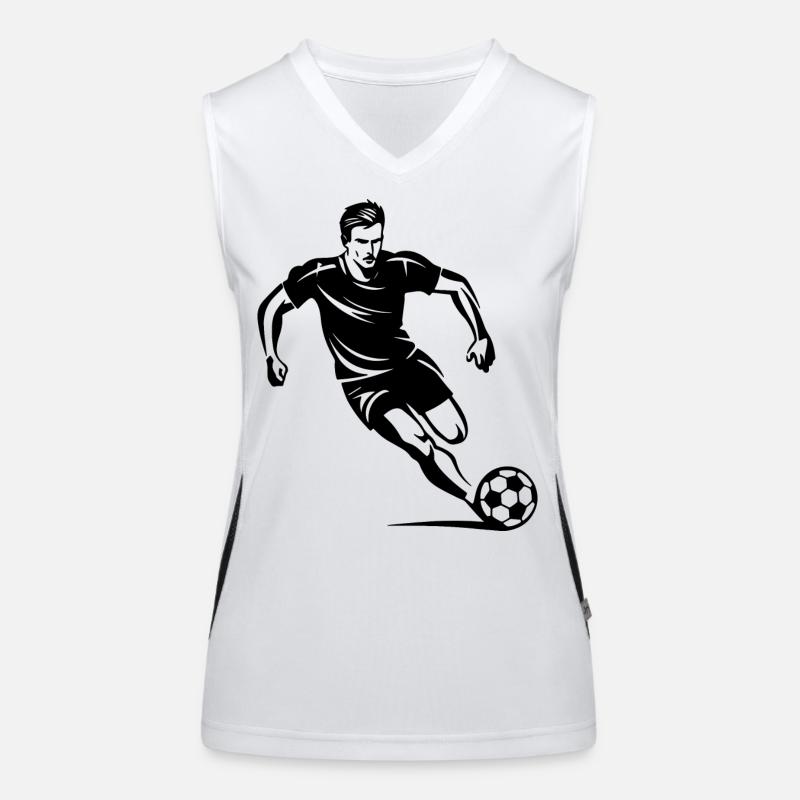 Fußballjunge Funktionelles Kontrast-Tank Top für Frauen