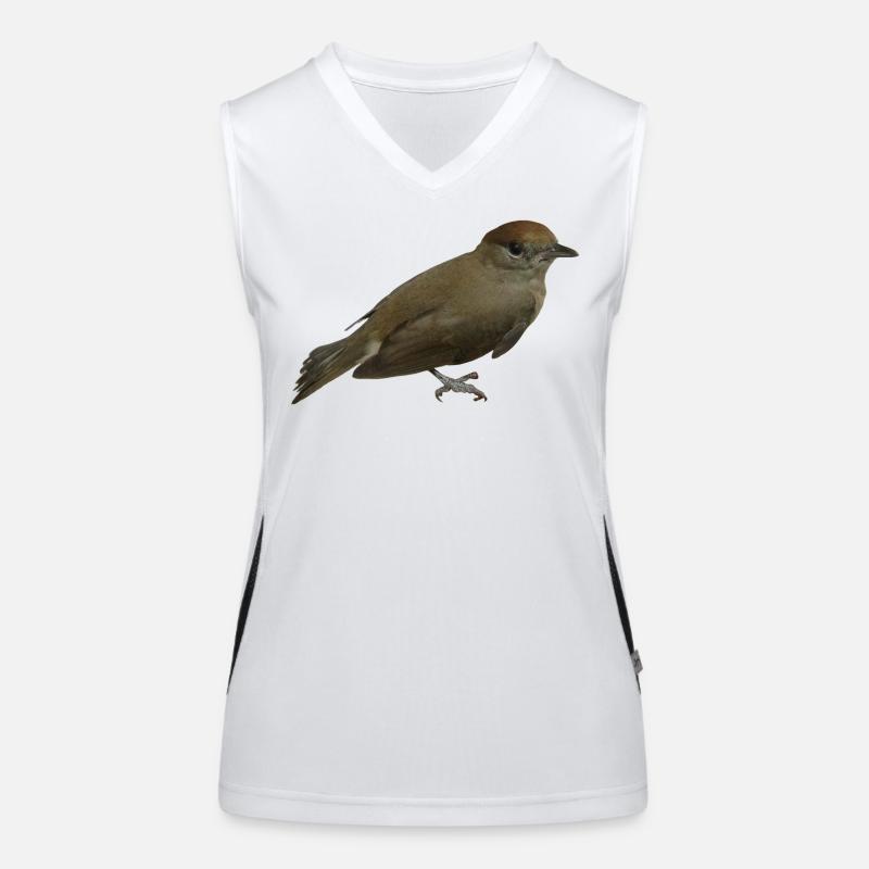 Mönchsgrasmücke Weibchen Funktionelles Kontrast-Tank Top für Frauen