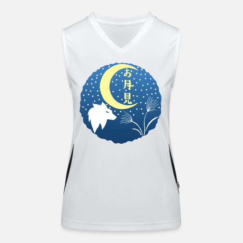 White Wolf and Moon Vision Women's Functional Contrast Tank Top