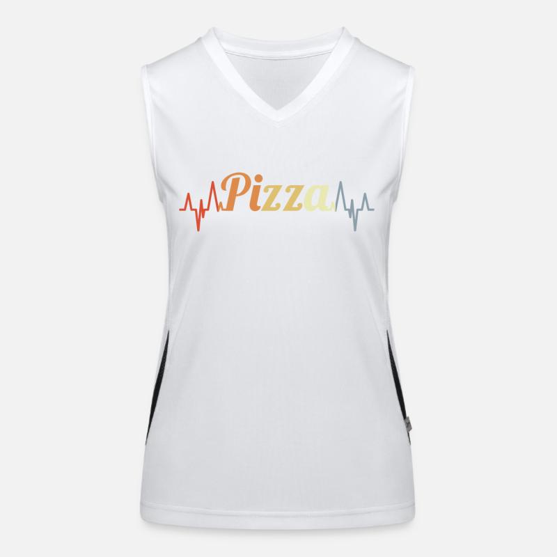 Vintage Pizza Herzschlag Funktionelles Kontrast-Tank Top für Frauen