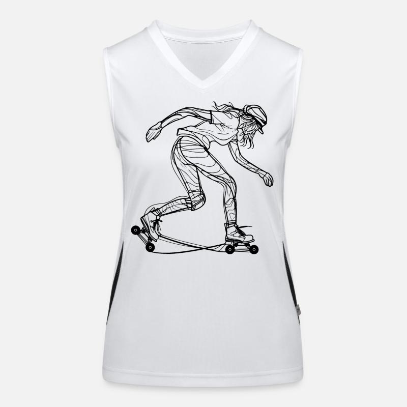 Roller skater Drawing Women's Functional Contrast Tank Top