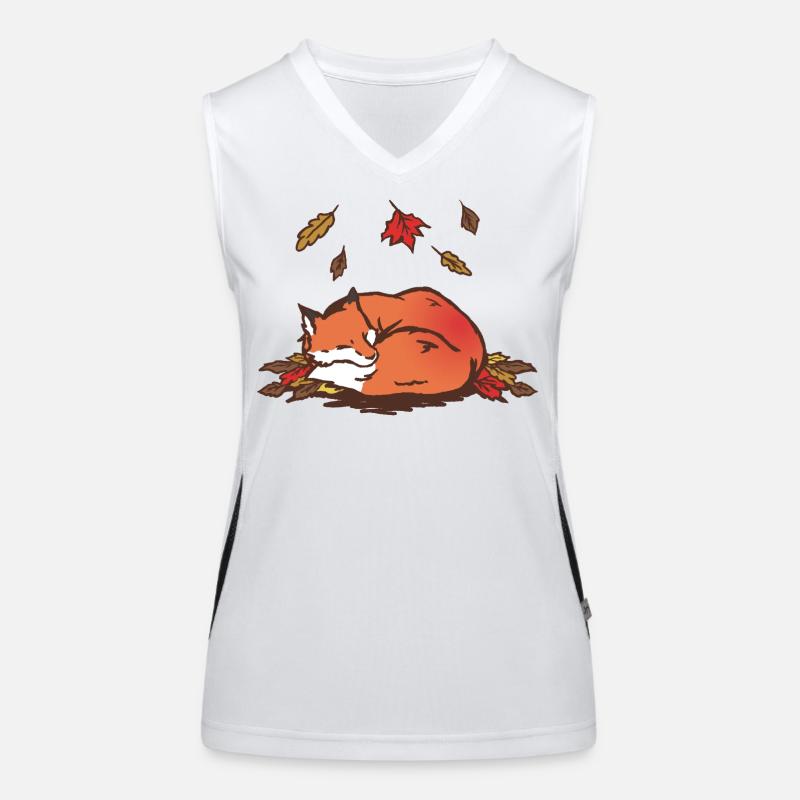Ruhiger Herbstfuchs Illustration Funktionelles Kontrast-Tank Top für Frauen