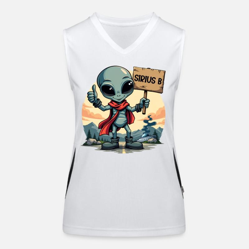 Süßer Alien Tramper Sirius B UFO Außerirdischer Funktionelles Kontrast-Tank Top für Frauen