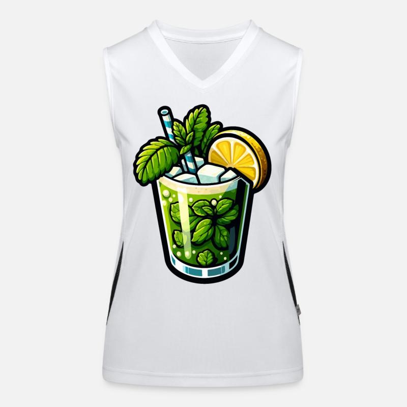 Mojito Cocktail Rhum Citron Vert Menthe Débardeur respirant contrasté Femme