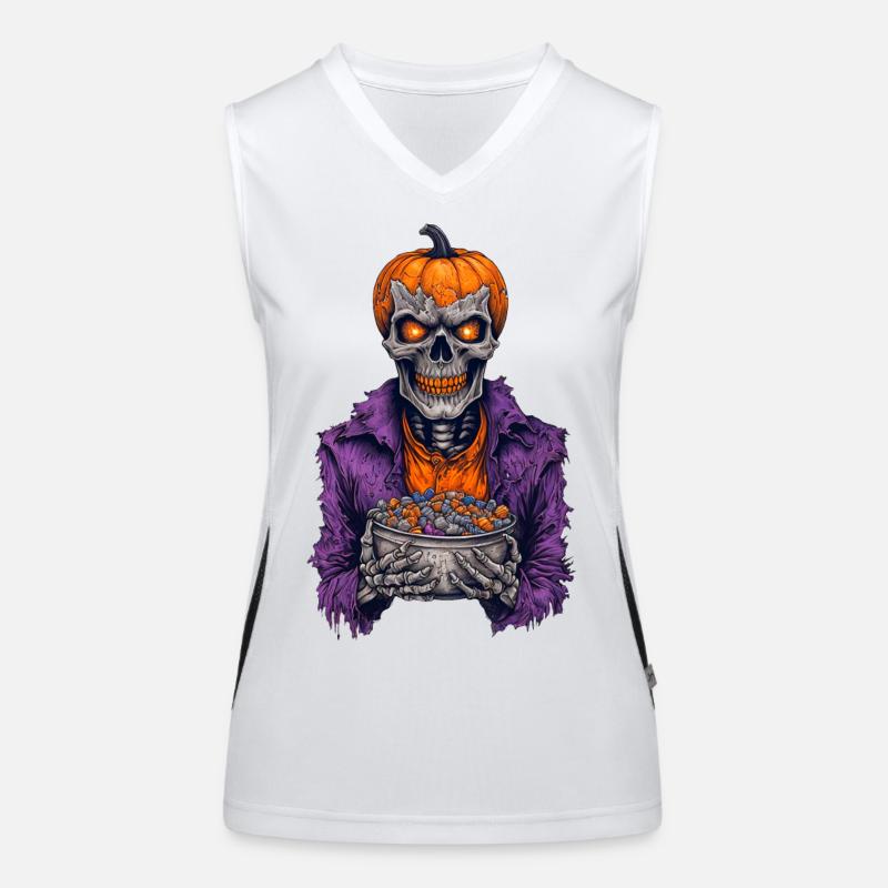 Halloween Skeleton Candy Women's Functional Contrast Tank Top