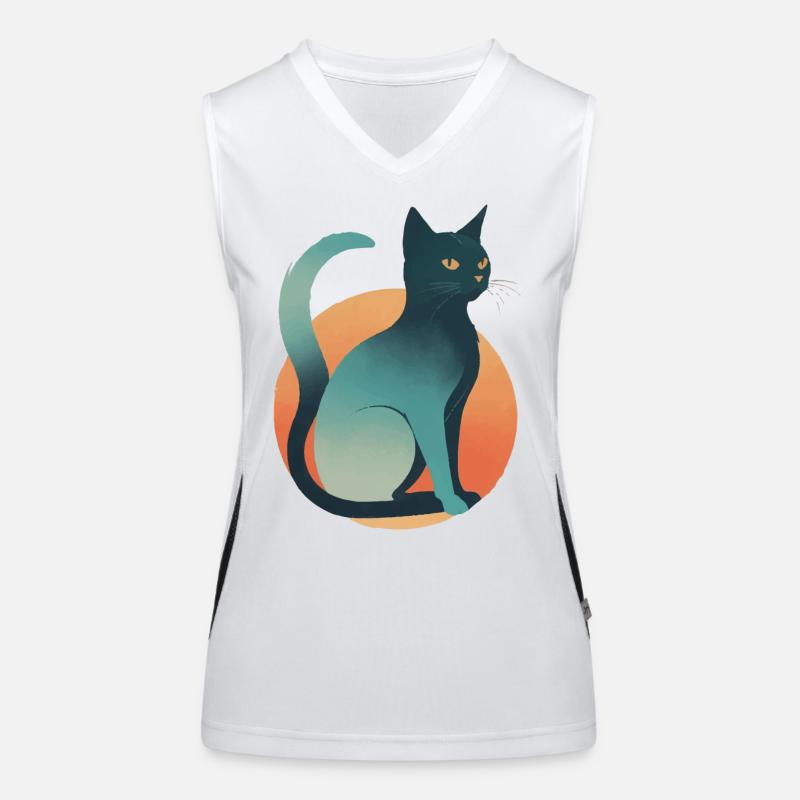 Chat noir Débardeur respirant contrasté Femme