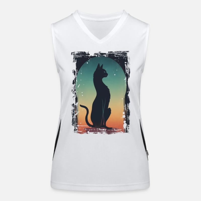 Black Cat Women's Functional Contrast Tank Top