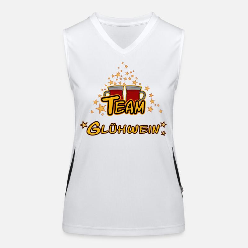 Team Glühwein Weihnachtsmarkt Funktionelles Kontrast-Tank Top für Frauen