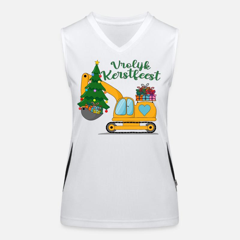 Graafmachine Vrolijk Kerstfeest in het geel Funktionelles Kontrast-Tank Top für Frauen