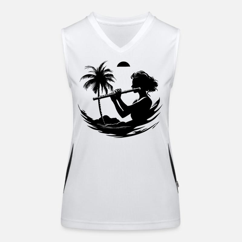 Graphic Flutist Women's Functional Contrast Tank Top