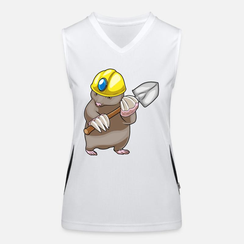 Mole Miner Shovel Mining Women's Functional Contrast Tank Top