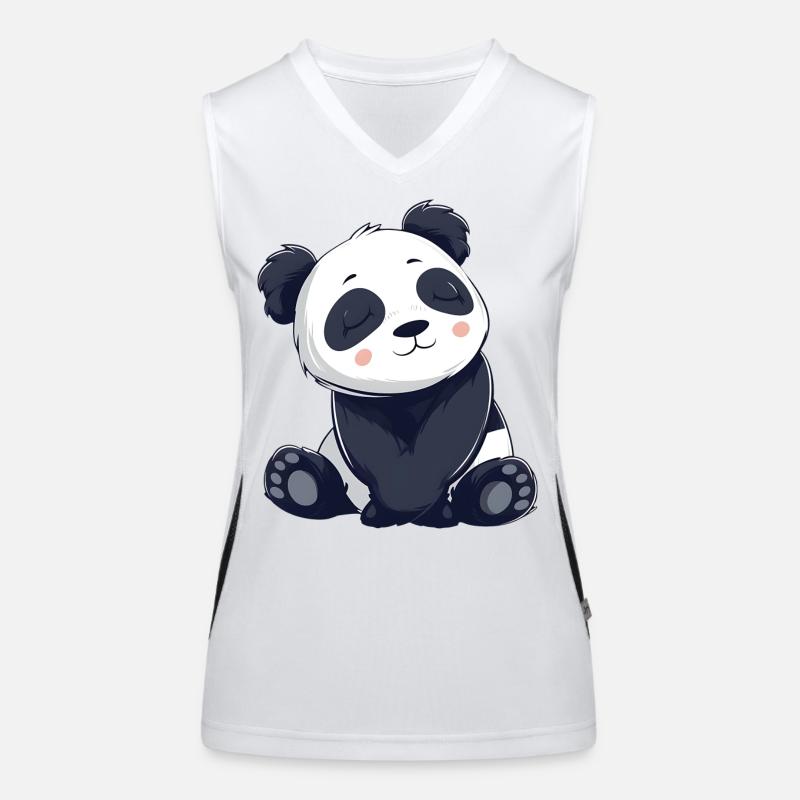 Illustration de dessin animé panda mignon Débardeur respirant contrasté Femme