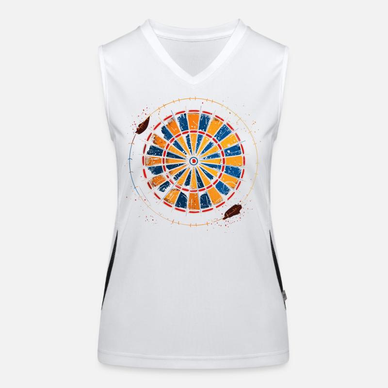 Dessin de jeu de fléchettes Débardeur respirant contrasté Femme